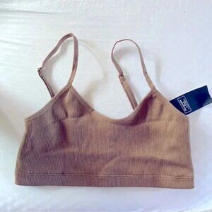 Strappy Seamless Scoopneck Bralette Tan Almond Abercrombie & Fitch XS